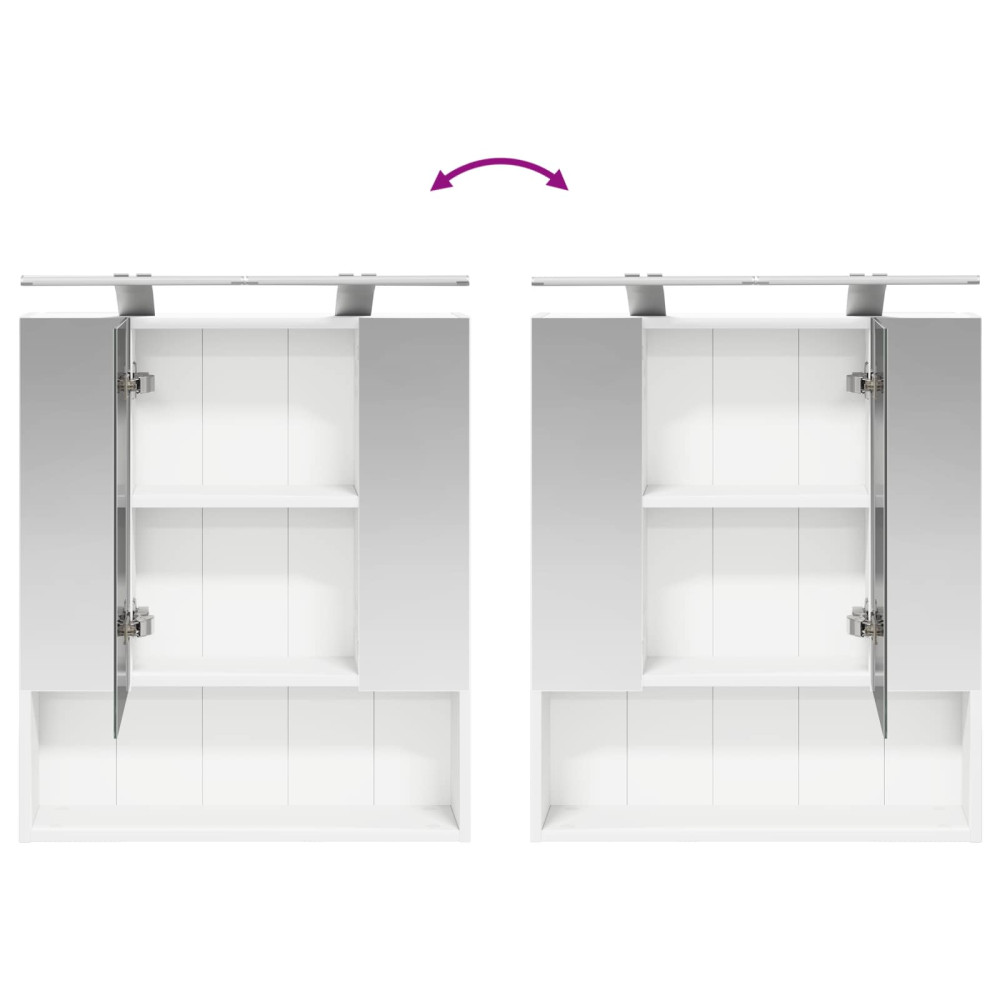 Produktbild för Badrumsspegelskåp Vit 60 x 14.5 x 70 cm Konstruerat trä