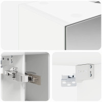 Produktbild för Badrumsspegelskåp Vit 60 x 14.5 x 70 cm Konstruerat trä