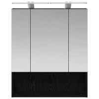 Produktbild för Badrumsspegelskåp Svart Ek 60 x 14.5 x 70 cm Konstruerat trä