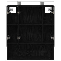 Produktbild för Badrumsspegelskåp Svart Ek 60 x 14.5 x 70 cm Konstruerat trä