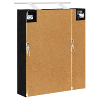 Produktbild för Badrumsspegelskåp Svart Ek 60 x 14.5 x 70 cm Konstruerat trä