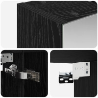 Produktbild för Badrumsspegelskåp Svart Ek 60 x 14.5 x 70 cm Konstruerat trä