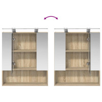 Produktbild för Badrumsspegelskåp Sonoma-ek 60 x 14.5 x 70 cm Konstruerat trä