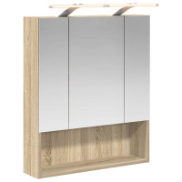 Produktbild för Badrumsspegelskåp Sonoma-ek 60 x 14.5 x 70 cm Konstruerat trä
