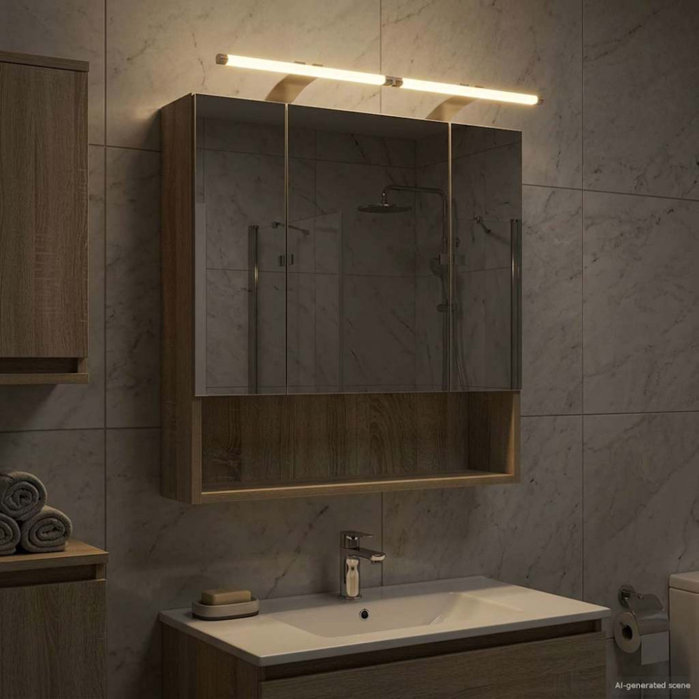 Produktbild för Badrumsspegelskåp Sonoma-ek 60 x 14.5 x 70 cm Konstruerat trä