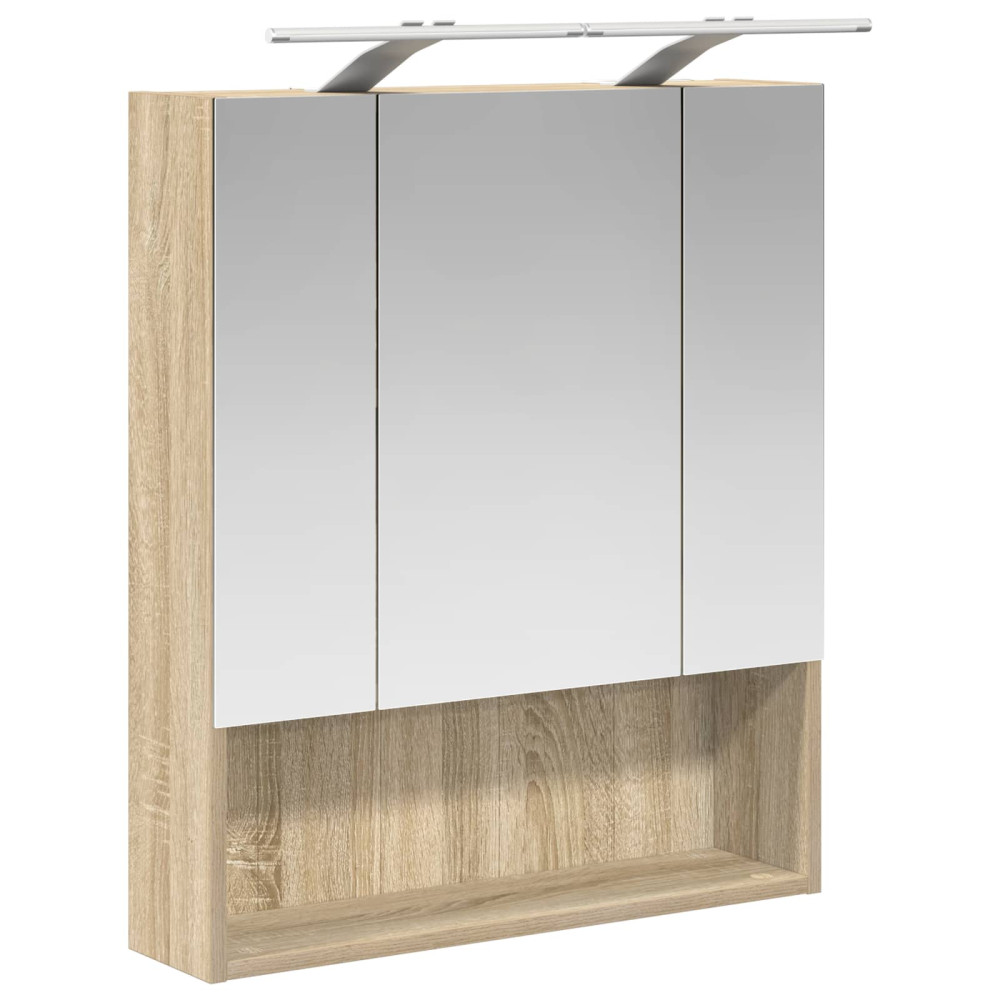 Produktbild för Badrumsspegelskåp Sonoma-ek 60 x 14.5 x 70 cm Konstruerat trä