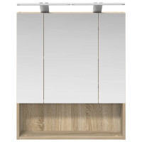 Produktbild för Badrumsspegelskåp Sonoma-ek 60 x 14.5 x 70 cm Konstruerat trä