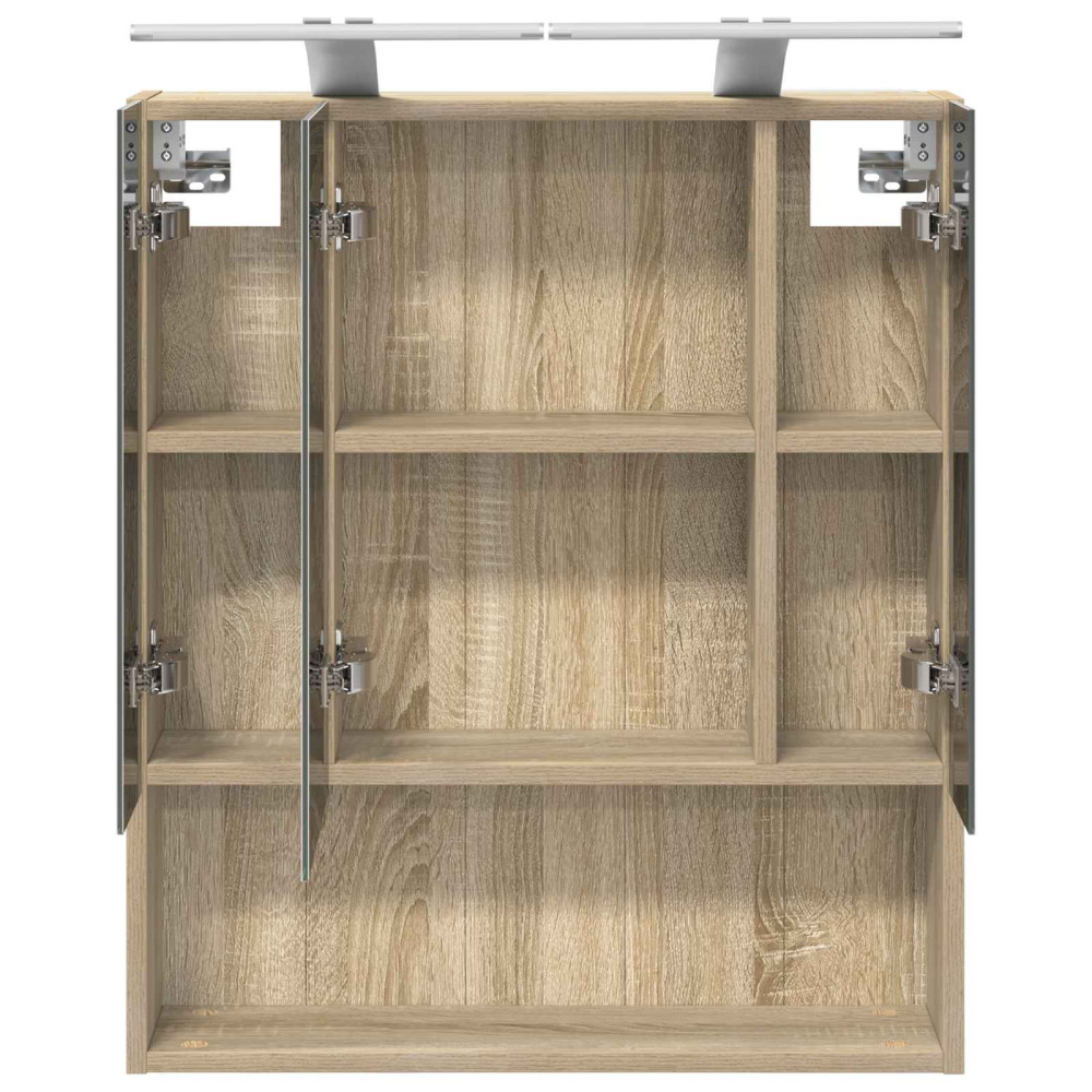 Produktbild för Badrumsspegelskåp Sonoma-ek 60 x 14.5 x 70 cm Konstruerat trä
