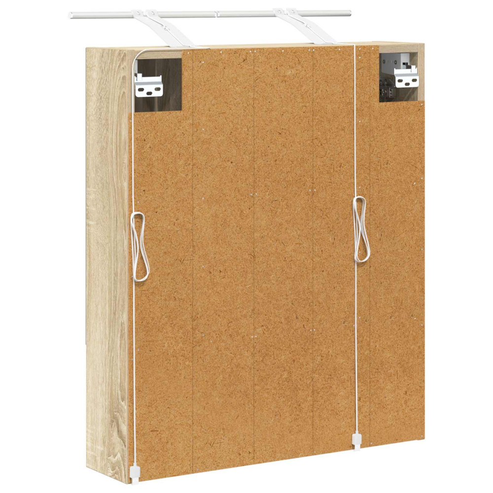 Produktbild för Badrumsspegelskåp Sonoma-ek 60 x 14.5 x 70 cm Konstruerat trä