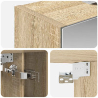 Produktbild för Badrumsspegelskåp Sonoma-ek 60 x 14.5 x 70 cm Konstruerat trä