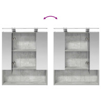 Produktbild för Badrumsspegelskåp Betonggrå 60 x 14.5 x 70 cm Konstruerat trä