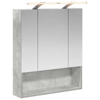 Produktbild för Badrumsspegelskåp Betonggrå 60 x 14.5 x 70 cm Konstruerat trä