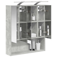 Produktbild för Badrumsspegelskåp Betonggrå 60 x 14.5 x 70 cm Konstruerat trä