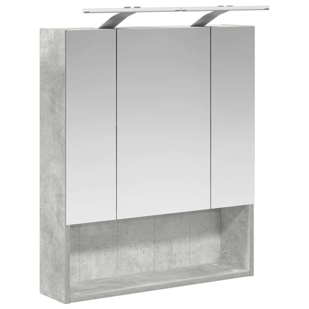 Produktbild för Badrumsspegelskåp Betonggrå 60 x 14.5 x 70 cm Konstruerat trä