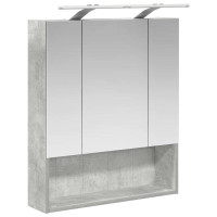 Produktbild för Badrumsspegelskåp Betonggrå 60 x 14.5 x 70 cm Konstruerat trä
