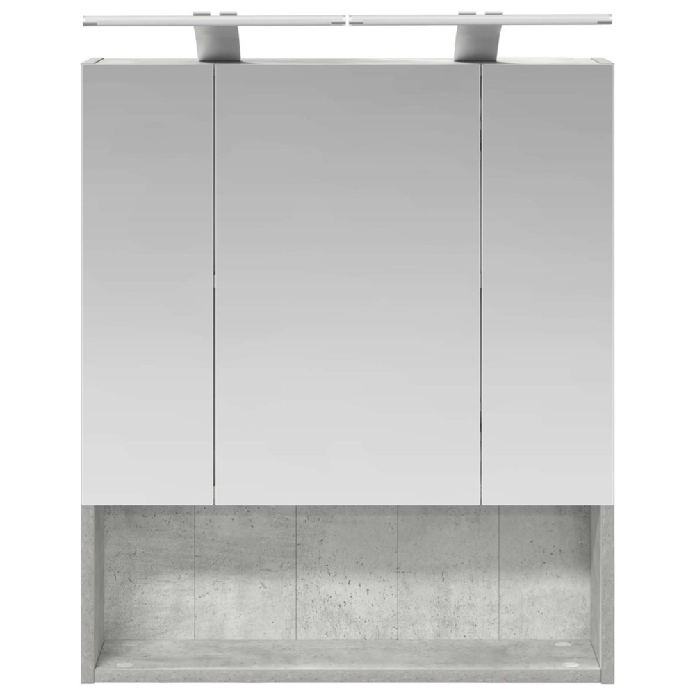 Produktbild för Badrumsspegelskåp Betonggrå 60 x 14.5 x 70 cm Konstruerat trä