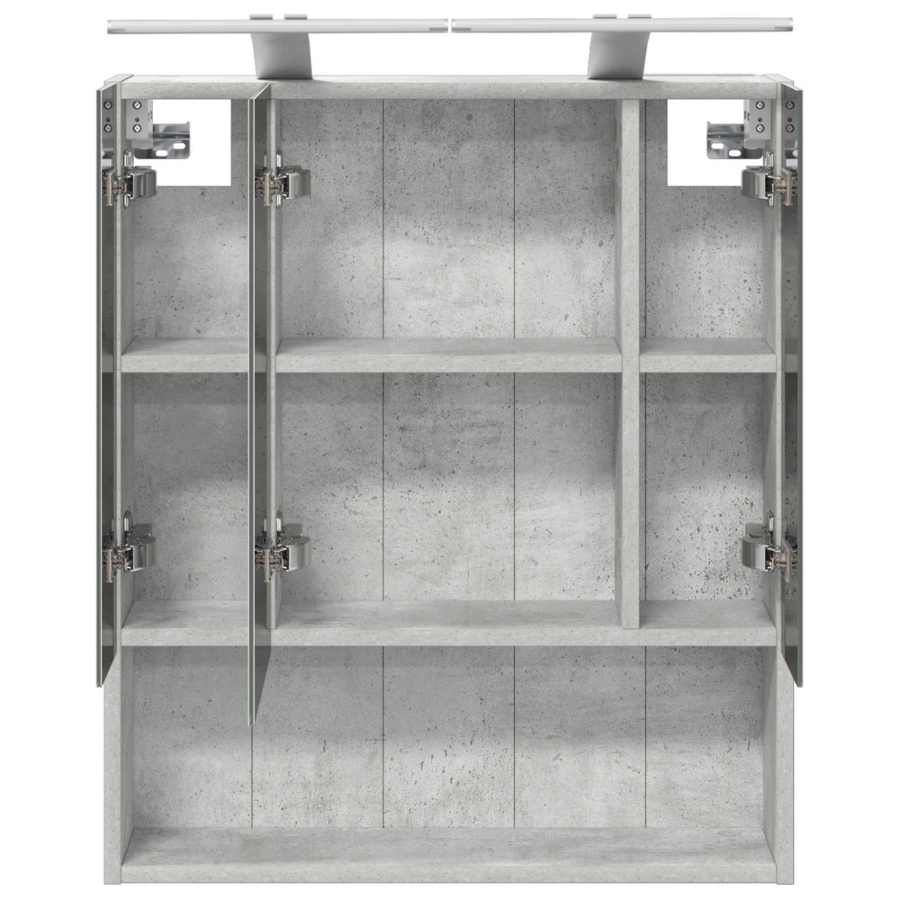 Produktbild för Badrumsspegelskåp Betonggrå 60 x 14.5 x 70 cm Konstruerat trä