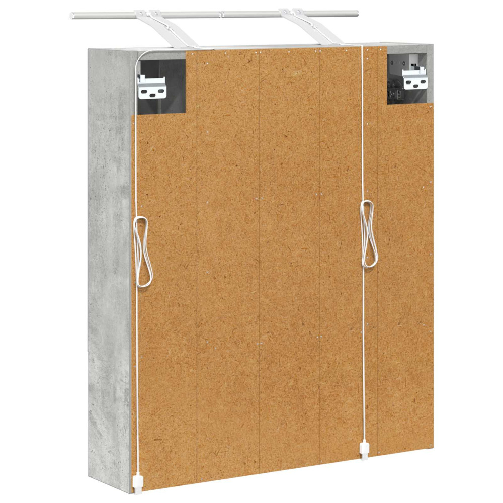 Produktbild för Badrumsspegelskåp Betonggrå 60 x 14.5 x 70 cm Konstruerat trä