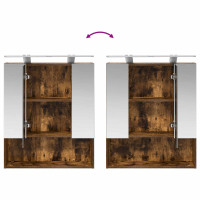 Produktbild för Badrumsspegelskåp Rökt ek 60 x 14.5 x 70 cm Konstruerat trä