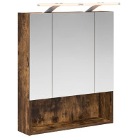 Produktbild för Badrumsspegelskåp Rökt ek 60 x 14.5 x 70 cm Konstruerat trä