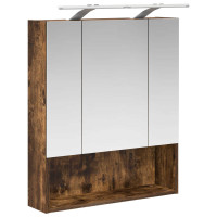 Produktbild för Badrumsspegelskåp Rökt ek 60 x 14.5 x 70 cm Konstruerat trä