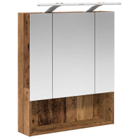 Produktbild för Badrumsspegelskåp Gammalt trä 60 x 14.5 x 70 cm Konstruerat trä
