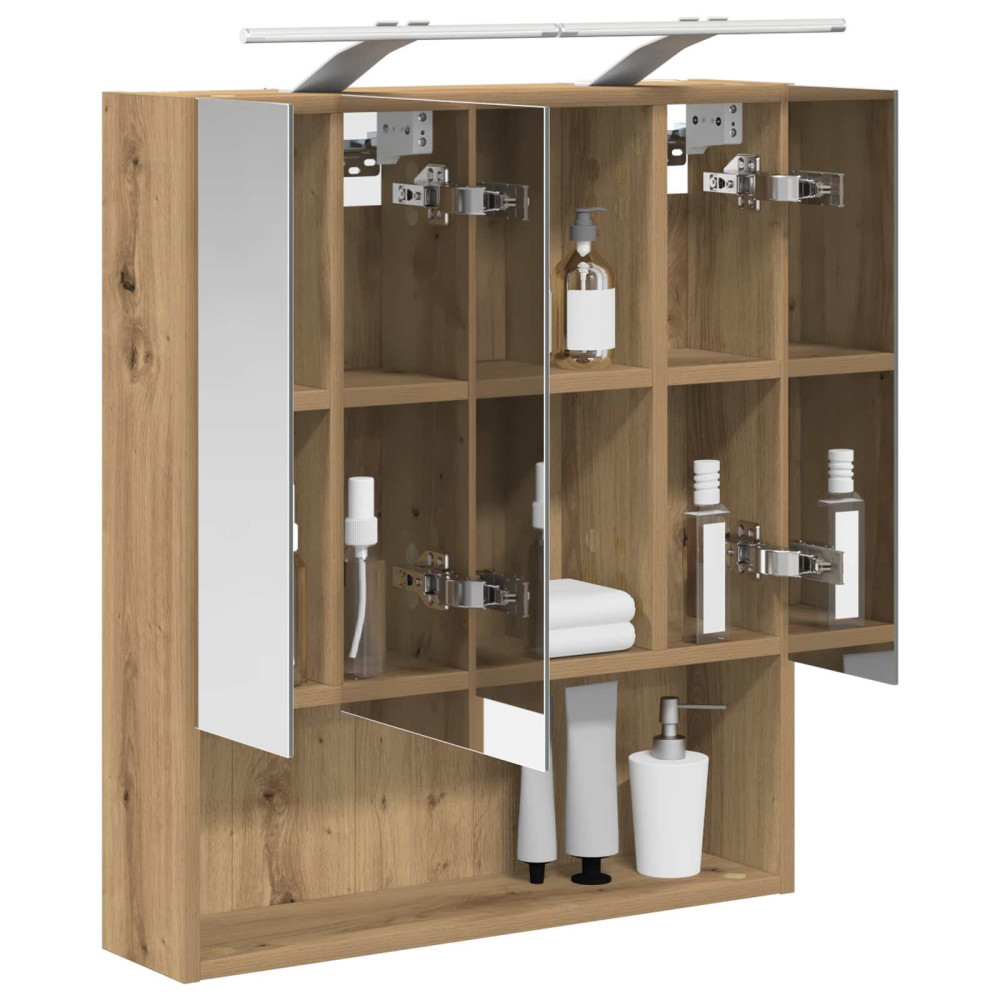 Produktbild för Badrumsspegelskåp Artisan Ek 60 x 14.5 x 70 cm Konstruerat trä