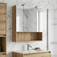 Produktbild för Badrumsspegelskåp Artisan Ek 60 x 14.5 x 70 cm Konstruerat trä