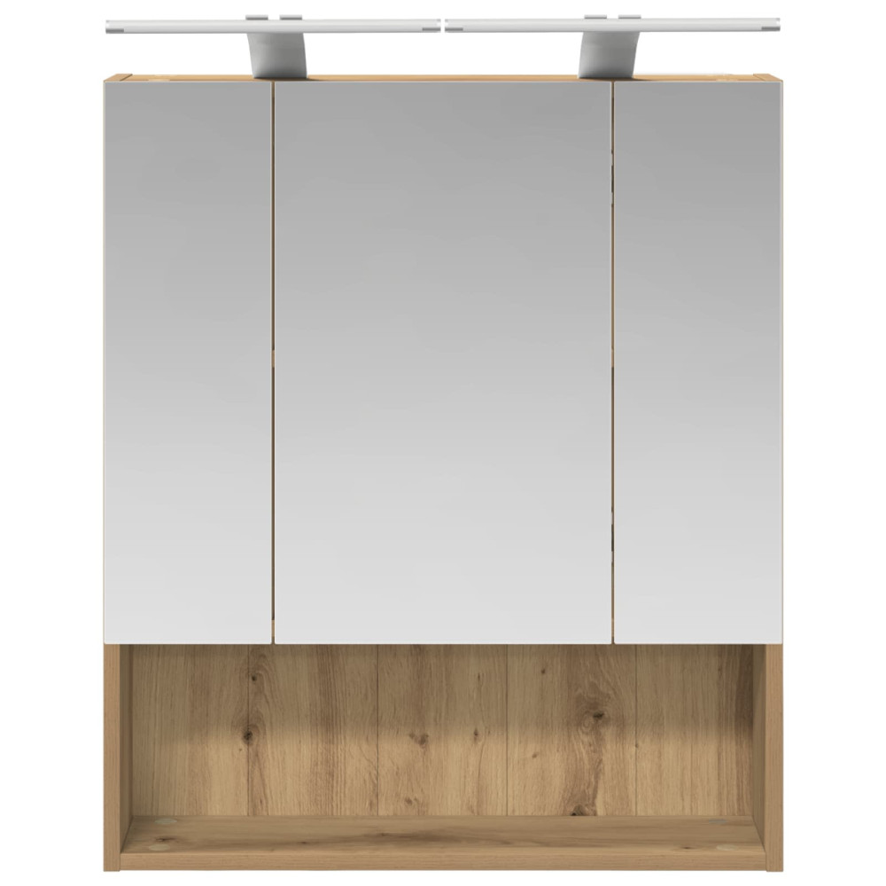 Produktbild för Badrumsspegelskåp Artisan Ek 60 x 14.5 x 70 cm Konstruerat trä