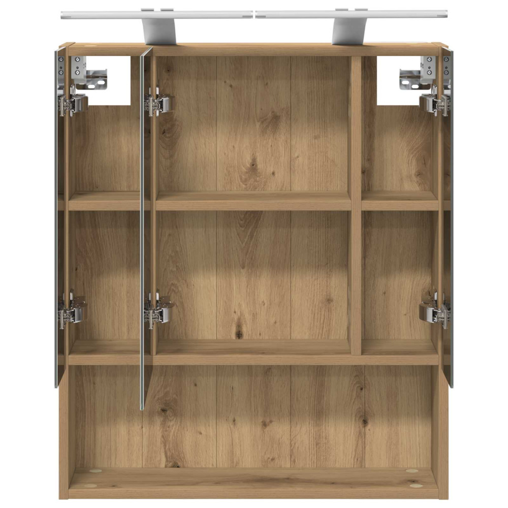 Produktbild för Badrumsspegelskåp Artisan Ek 60 x 14.5 x 70 cm Konstruerat trä