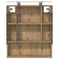 Produktbild för Badrumsspegelskåp Artisan Ek 60 x 14.5 x 70 cm Konstruerat trä