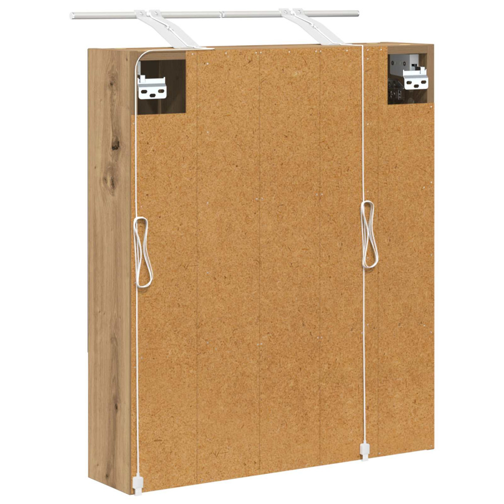 Produktbild för Badrumsspegelskåp Artisan Ek 60 x 14.5 x 70 cm Konstruerat trä