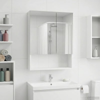 Produktbild för Badrumsspegelskåp Vit 50 x 14,5 x 70 cm Konstruerat trä