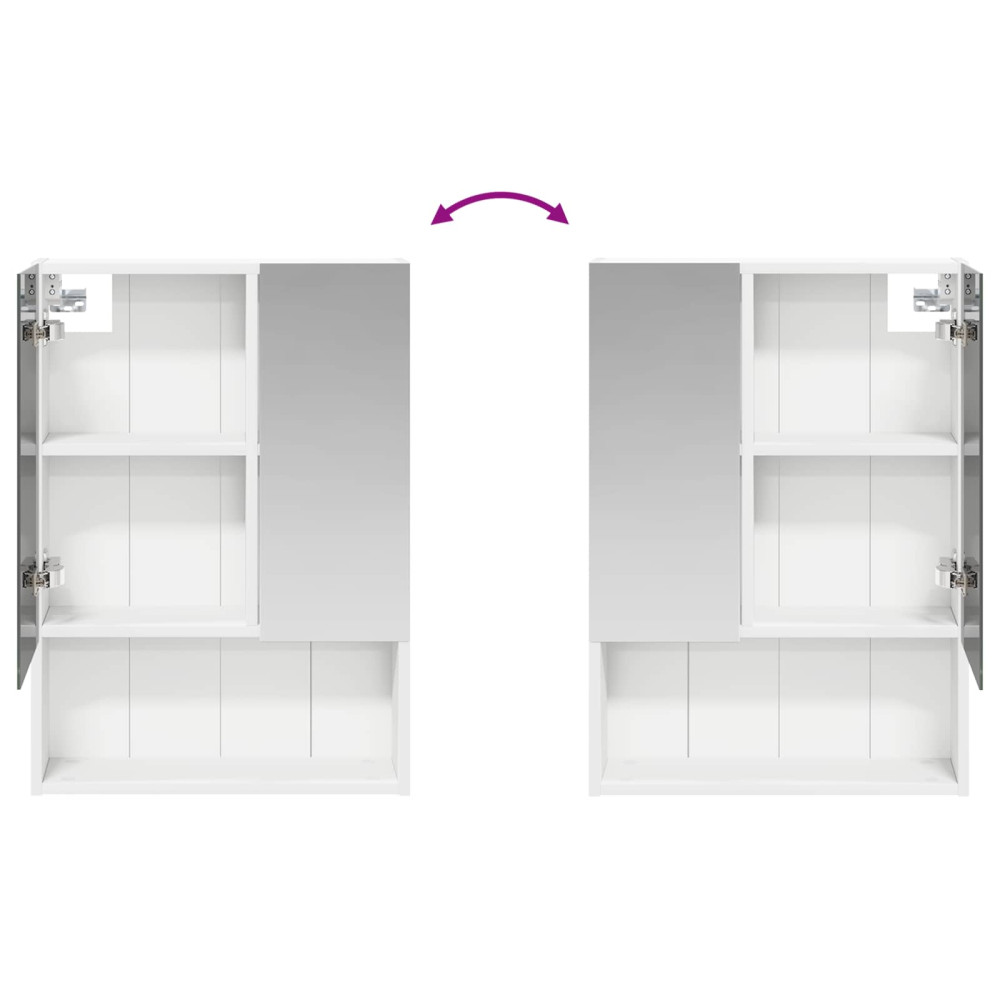 Produktbild för Badrumsspegelskåp Vit 50 x 14,5 x 70 cm Konstruerat trä