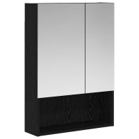 Produktbild för Badrumsspegelskåp Svart Ek 50 x 14,5 x 70 cm Konstruerat trä