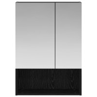 Produktbild för Badrumsspegelskåp Svart Ek 50 x 14,5 x 70 cm Konstruerat trä
