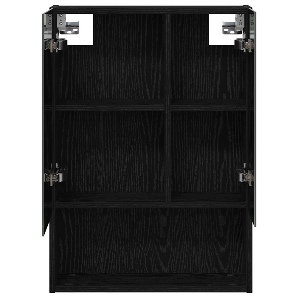 Produktbild för Badrumsspegelskåp Svart Ek 50 x 14,5 x 70 cm Konstruerat trä