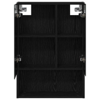 Produktbild för Badrumsspegelskåp Svart Ek 50 x 14,5 x 70 cm Konstruerat trä