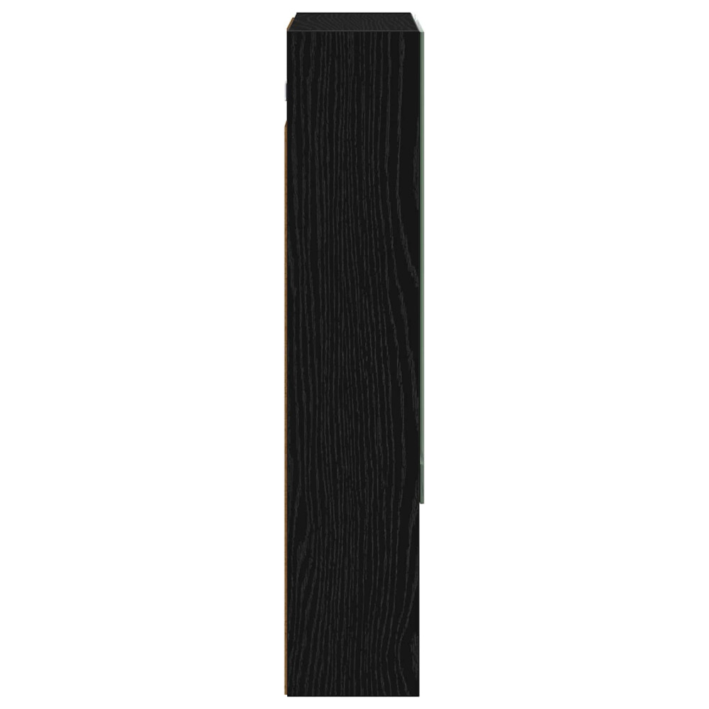 Produktbild för Badrumsspegelskåp Svart Ek 50 x 14,5 x 70 cm Konstruerat trä