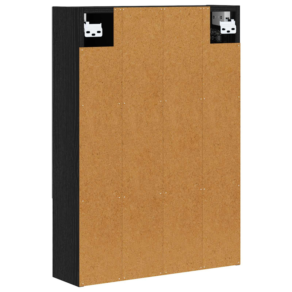 Produktbild för Badrumsspegelskåp Svart Ek 50 x 14,5 x 70 cm Konstruerat trä