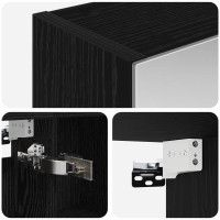 Produktbild för Badrumsspegelskåp Svart Ek 50 x 14,5 x 70 cm Konstruerat trä