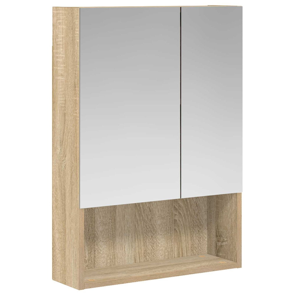 Produktbild för Badrumsspegelskåp Sonoma-ek 50 x 14,5 x 70 cm Konstruerat trä