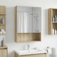 Produktbild för Badrumsspegelskåp Sonoma-ek 50 x 14,5 x 70 cm Konstruerat trä