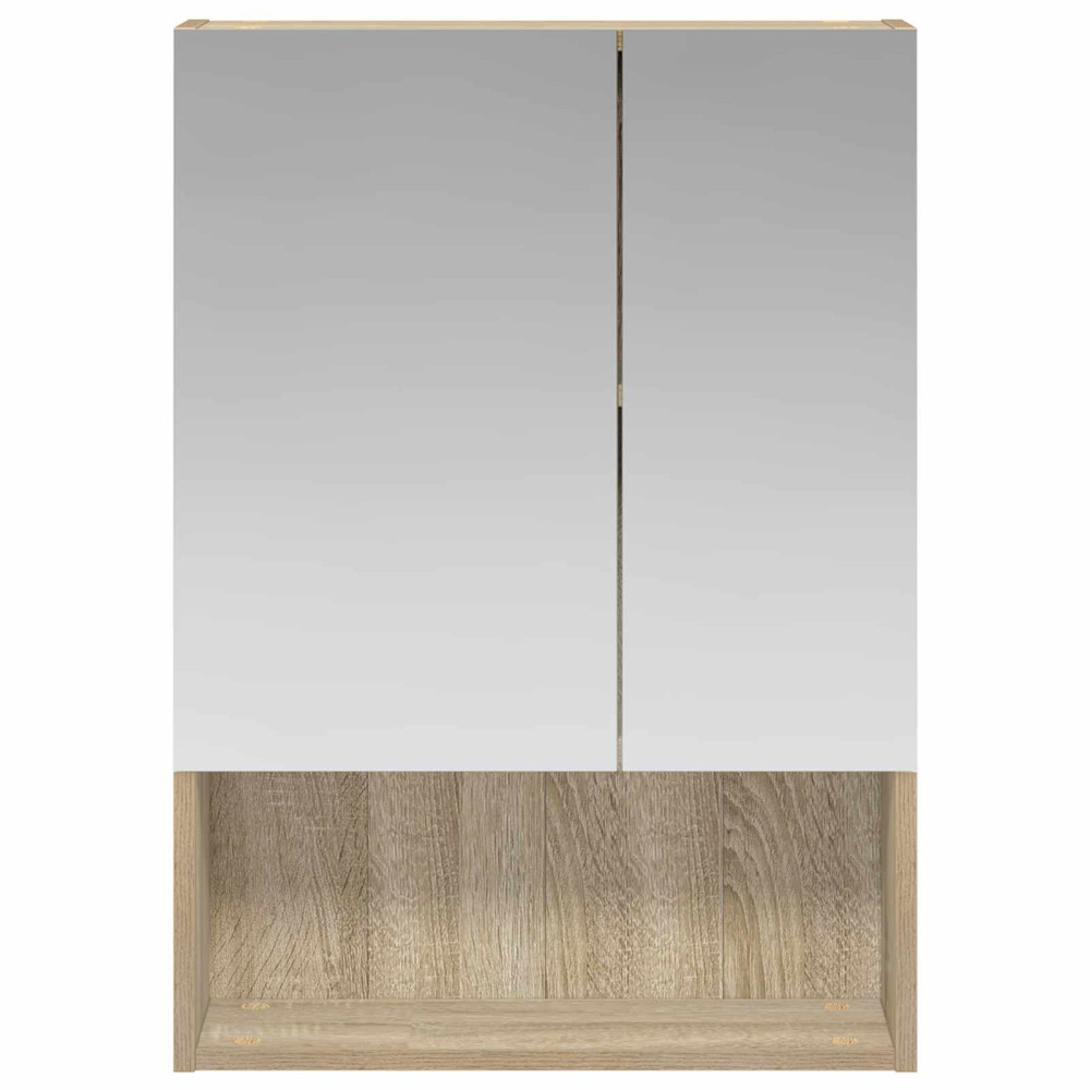Produktbild för Badrumsspegelskåp Sonoma-ek 50 x 14,5 x 70 cm Konstruerat trä