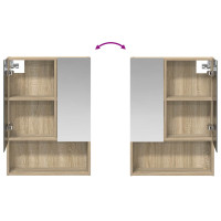 Produktbild för Badrumsspegelskåp Sonoma-ek 50 x 14,5 x 70 cm Konstruerat trä