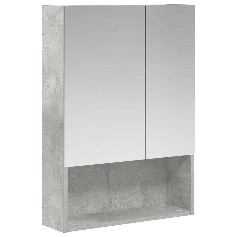 Produktbild för Badrumsspegelskåp Betonggrå 50 x 14,5 x 70 cm Konstruerat trä
