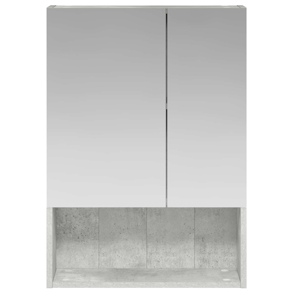 Produktbild för Badrumsspegelskåp Betonggrå 50 x 14,5 x 70 cm Konstruerat trä
