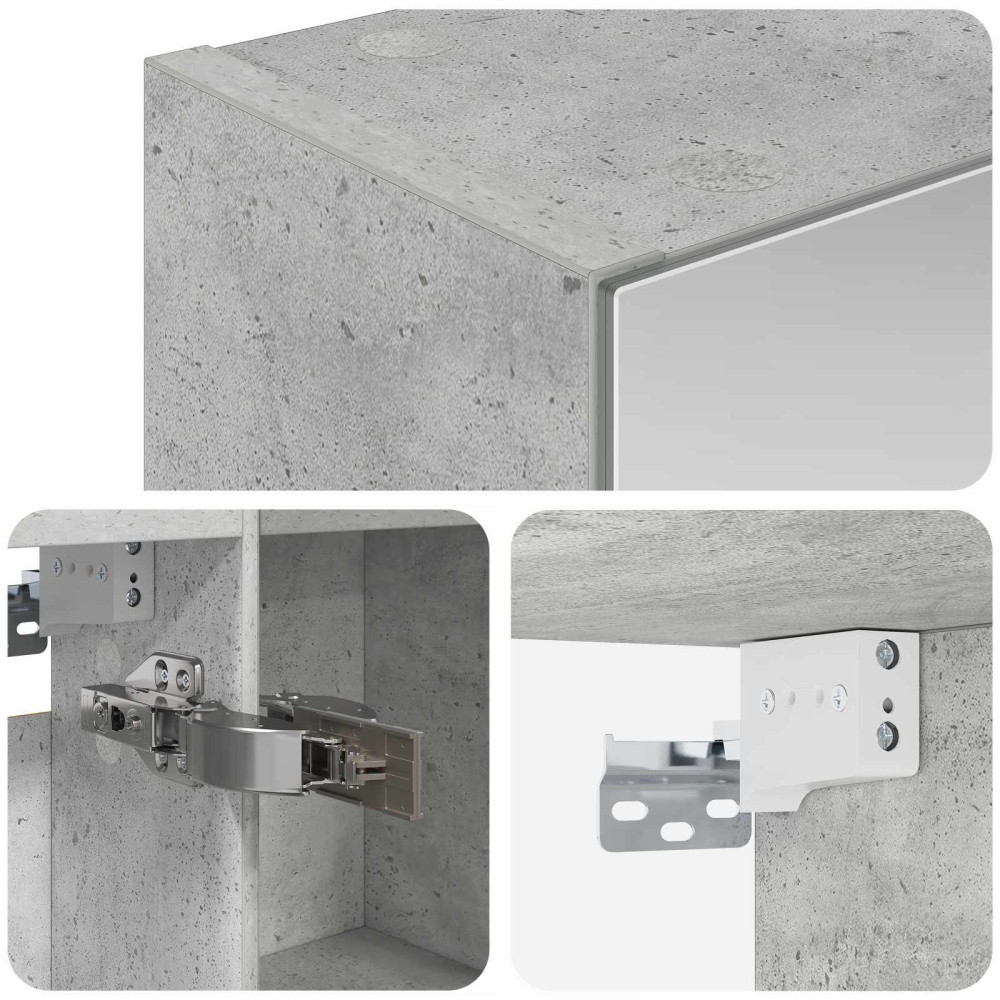 Produktbild för Badrumsspegelskåp Betonggrå 50 x 14,5 x 70 cm Konstruerat trä
