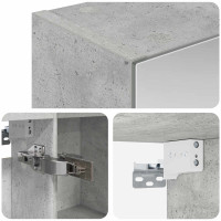 Produktbild för Badrumsspegelskåp Betonggrå 50 x 14,5 x 70 cm Konstruerat trä