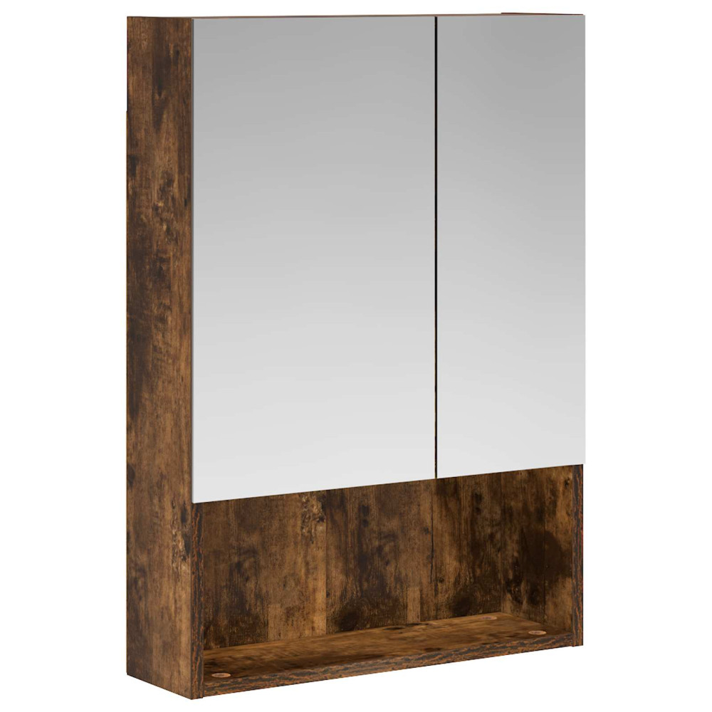 Produktbild för Badrumsspegelskåp Rökt ek 50 x 14,5 x 70 cm Konstruerat trä